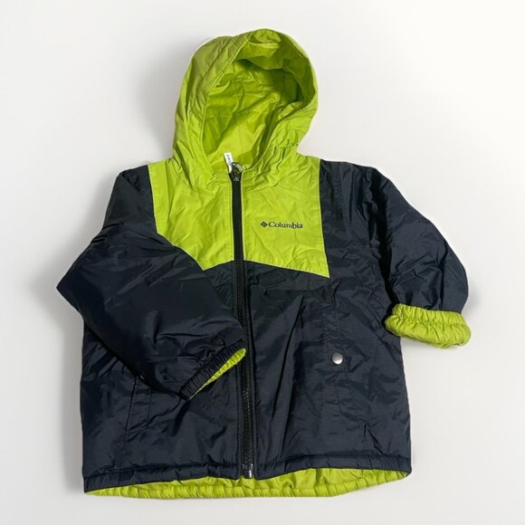 EUC COLUMBIA Kids Reversible 2pc Snowsuit Set bib overalls Lined Water Resistant - Picture 3 of 13